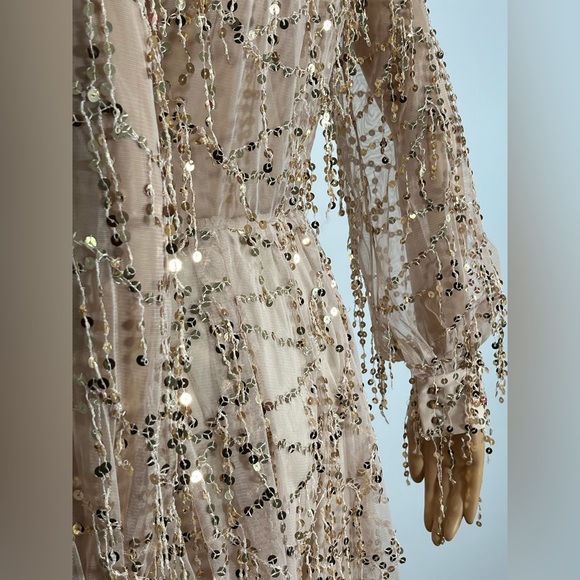 Champagne Gold Sequin Romper - Picture 4 of 5